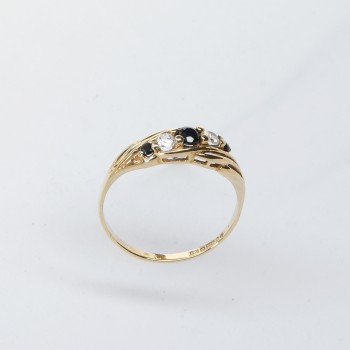 9ct Gold Sapphire/CZ Ring